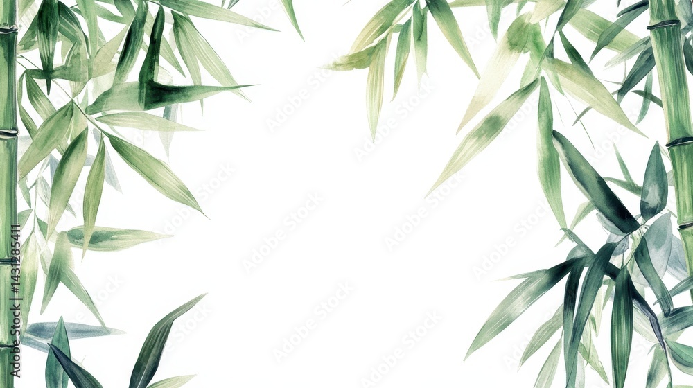 Fototapeta premium Bamboo leaves frame