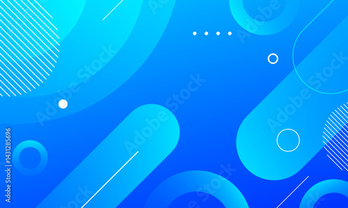 Abstract blue background with circles. Vector illustration