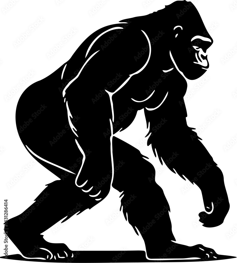 Fototapeta premium gorilla vector illustration with white background