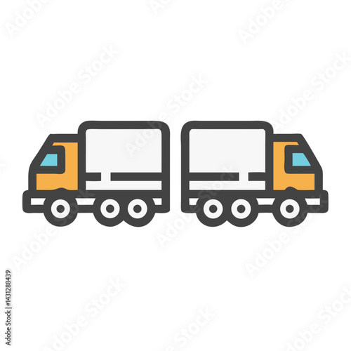 Wallpaper Mural Two Cargo Trucks - Delivery, Transportation, Logistics, Shipping, Moving, Freight Torontodigital.ca