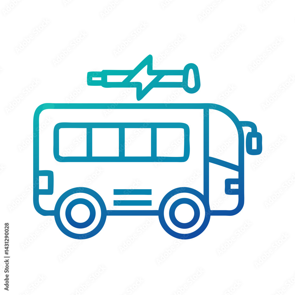 Futuristic Electric Bus: Sustainable Transport Vector Icon Futuristic Electric Bus: Sustainable Transport Vector Icon