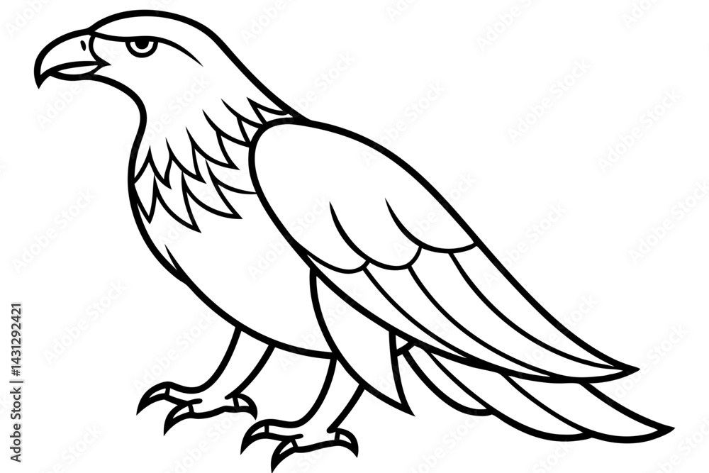 Obraz premium Soaring Eagle Linework