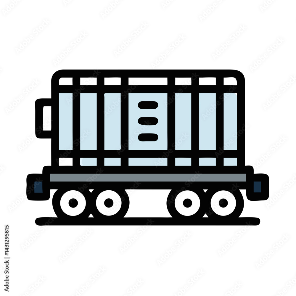 Grain Hopper Railcar: Transportation, Logistics, and Industrial Icon Illustration Grain Hopper Railcar: Transportation, Logistics, and Industrial Icon Illustration