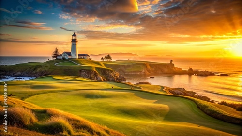 Tranquil Dawn Golf Course: Lighthouse & Coastal Fairways