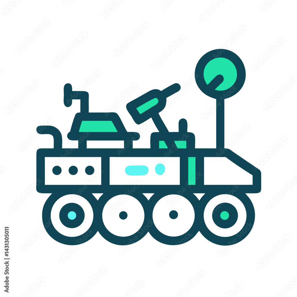 Stylized Vector Image of a Mars Rover on a Black Background Stylized Vector Image of a Mars Rover on a Black Background