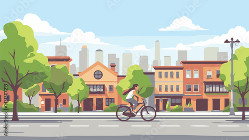 urban landscape with bicycle