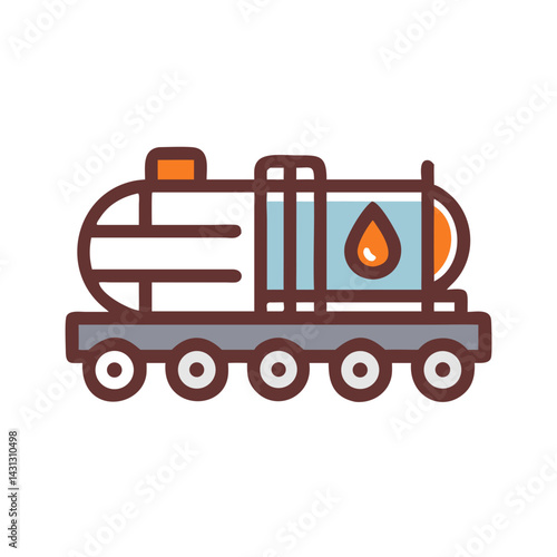 Oil Tanker Illustration: Transportation, Energy, and Industrial Design on Black Background