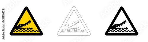 Crocodile warning sign in vector format