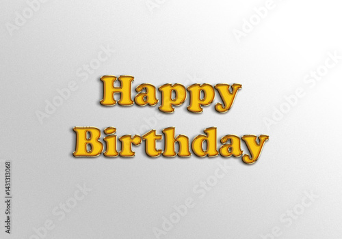 Happy Birthday Golden Yellow Text