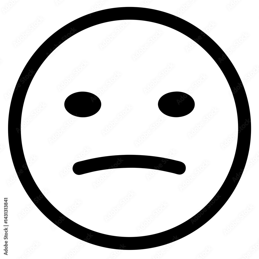 Sad Face Emoji Simple Vector Illustration Black And White Graphic Design Sad Face Emoji Simple Vector Illustration Black And White Graphic Design