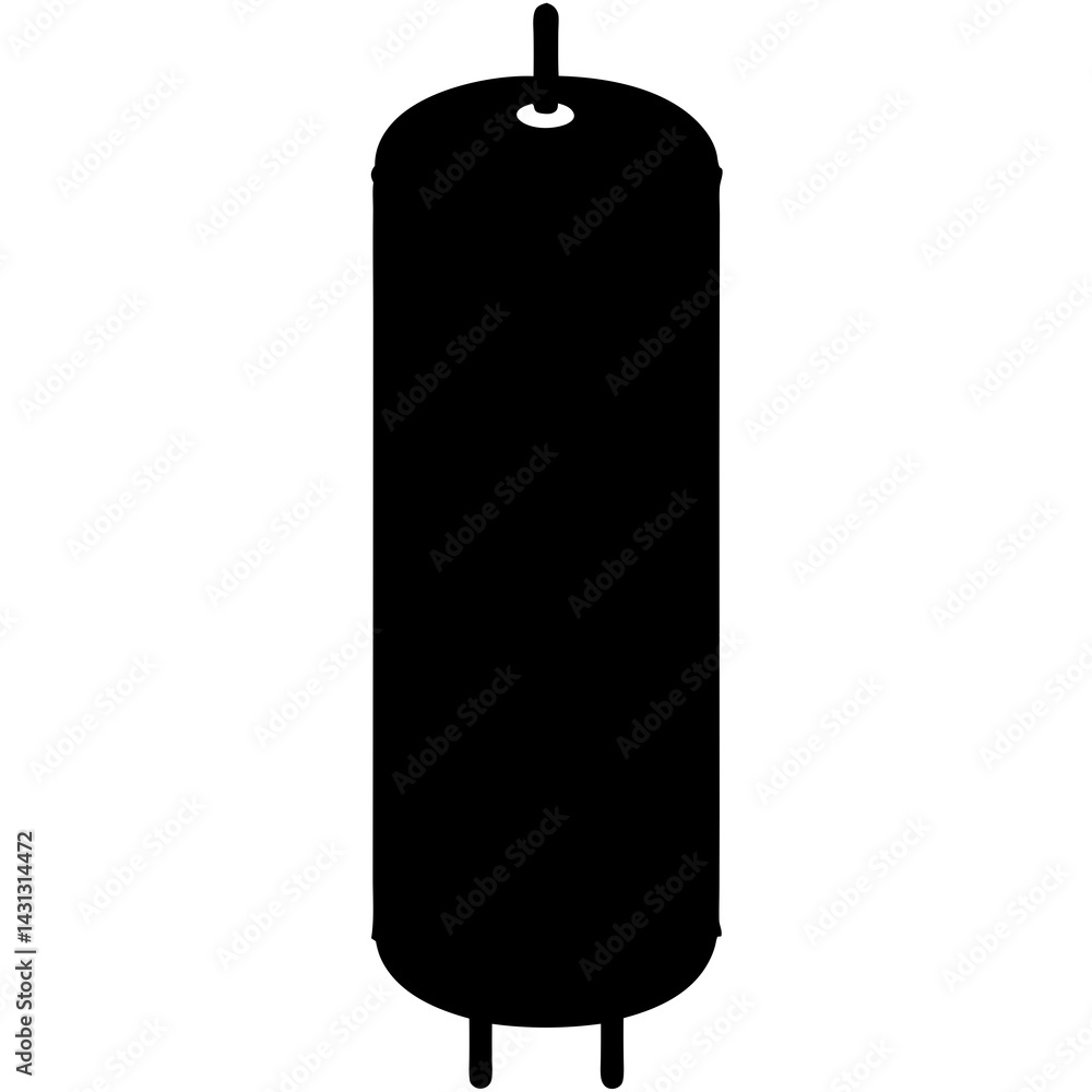 Black Silhouette Of Vertical Water Heater Boiler Tank For Home Hot Water Black Silhouette Of Vertical Water Heater Boiler Tank For Home Hot Water