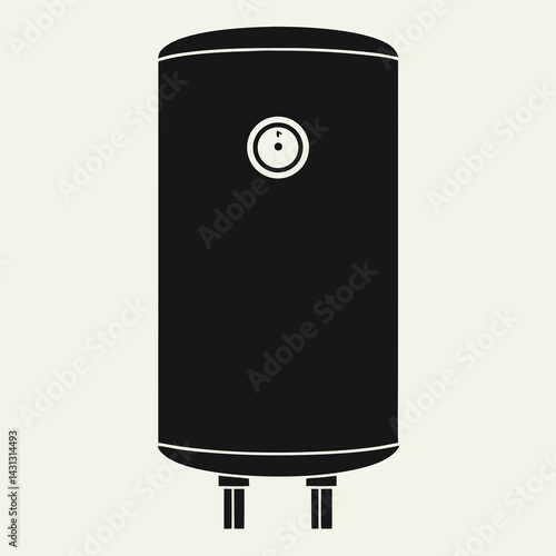 Minimalist Water Heater Illustration Black And White Home Appliance Icon