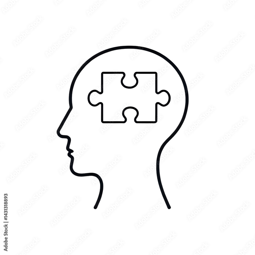 puzzle head silhouette isolated on transparent background puzzle head silhouette isolated on transparent background