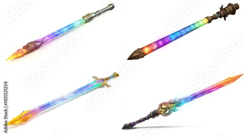 Wallpaper Mural Four fantasy swords with rainbow energy. Torontodigital.ca