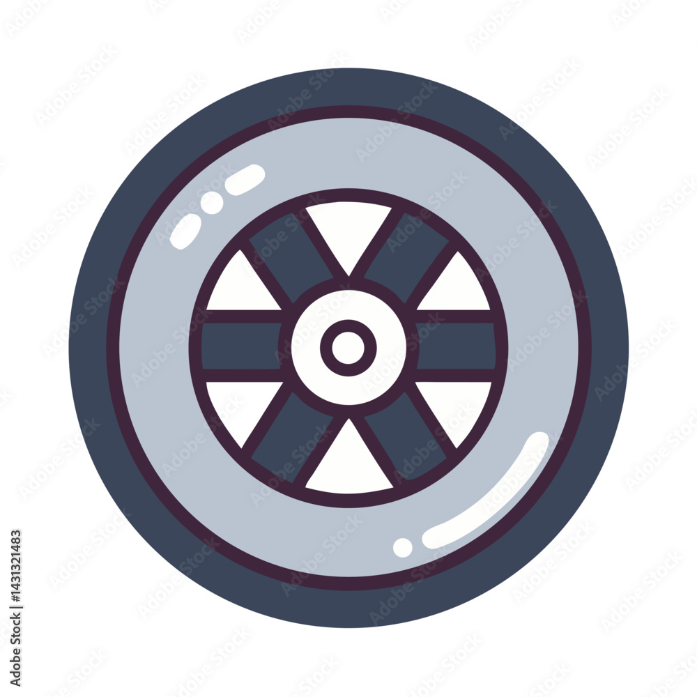 Sleek Stylized Wheel Illustration with Triangle Spokes on Black Background Sleek Stylized Wheel Illustration with Triangle Spokes on Black Background