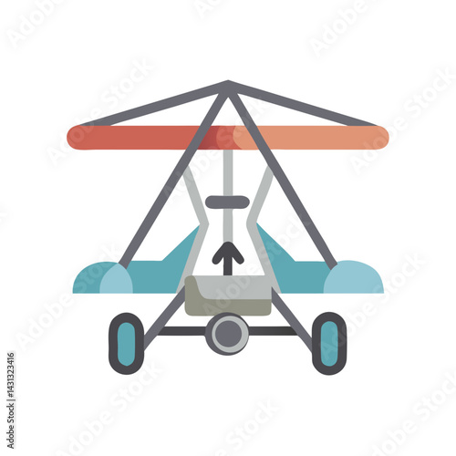Illustration of a Hang Glider with Minimalist Design on a Black Background
