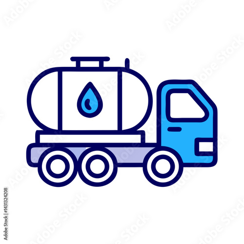 Water Truck Illustration - Transportation, Delivery, and Liquid Transport Design