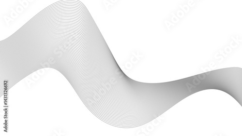 Abstract wave element for design. Digital frequency track equalizer. Modern Vector Background with Black Wavy Lines.