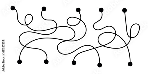 Hand drawn maze labyrinth doodle path educational game. Simple way design template for kids, children book.