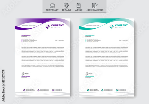 Flat creative business letterhead template