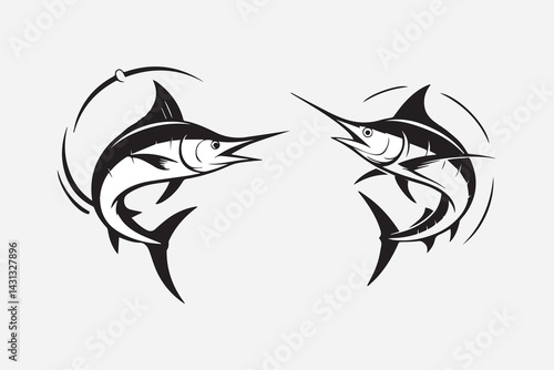swordfish illustration vector