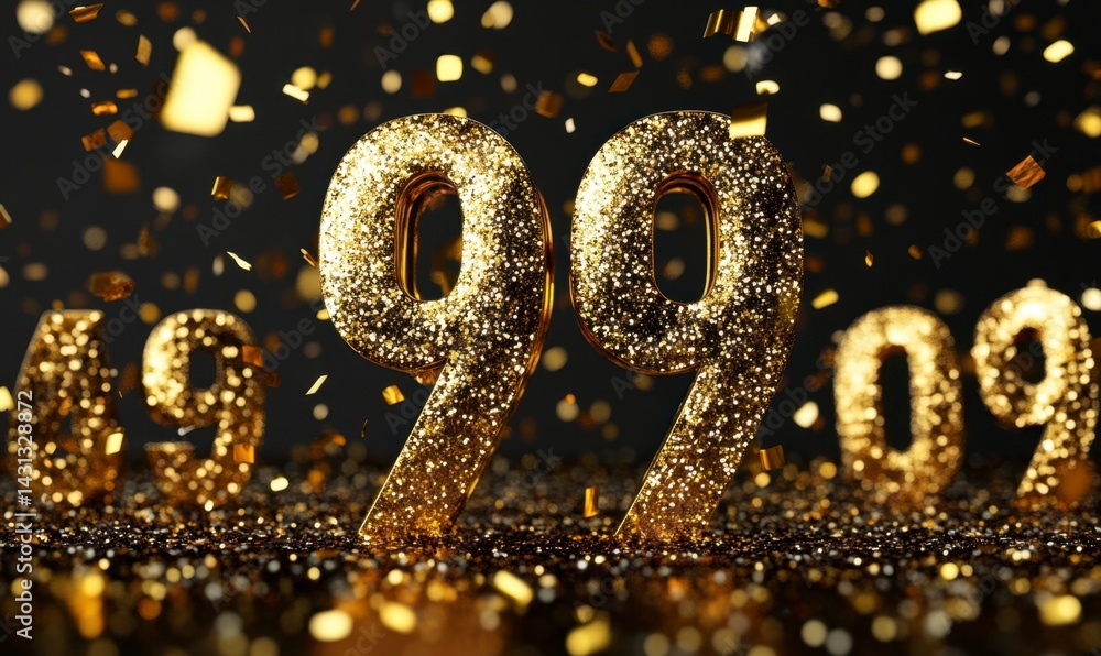 Shimmering Gold Glitter Numbers for New Year Celebration Shimmering Gold Glitter Numbers for New Year Celebration