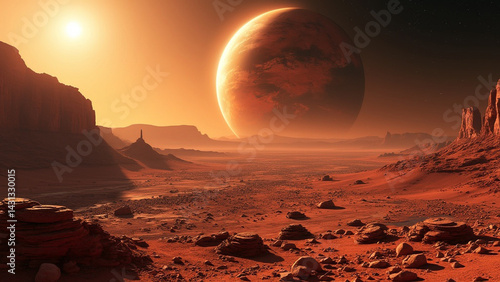 Mystical Cosmic Dreamscape with Planets, Stars, and Comets in Deep Space