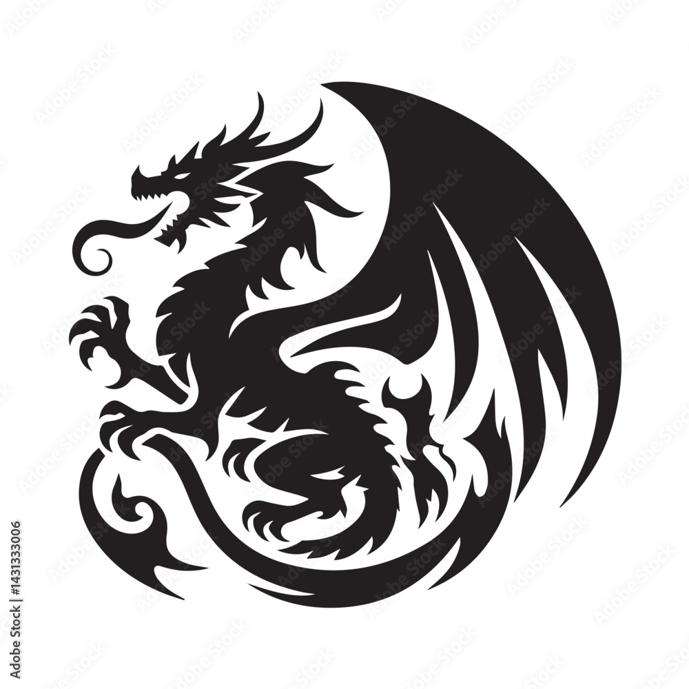 Dragon Outline Vector Design Dragon Outline Vector Design