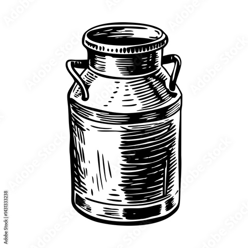 Vintage style illustration of milk can 