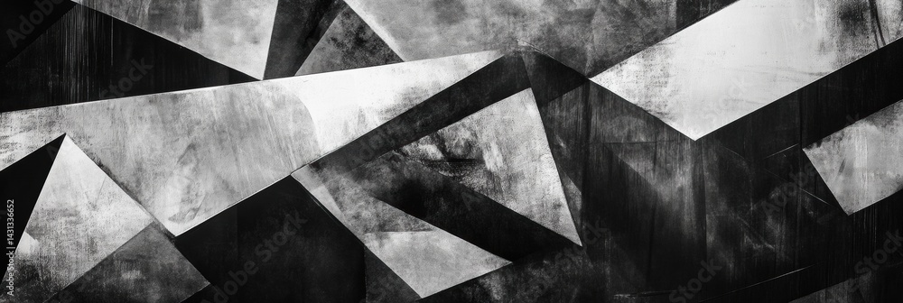 Dynamic Black and White Abstract Cubism Design Featuring Geometric Shapes and Fragmented Forms Generative AI Dynamic Black and White Abstract Cubism Design Featuring Geometric Shapes and Fragmented Forms Generative AI