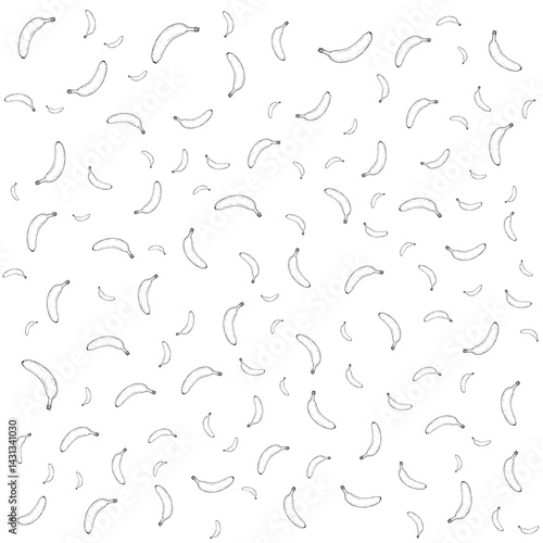 Vector pattern of ripe bananas on light yellow background