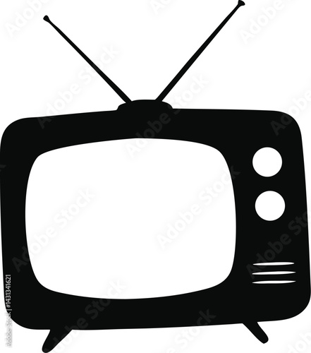 Vintage Television Silhouette Icon