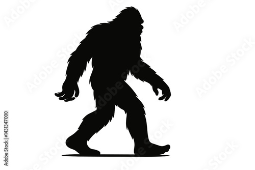 Bigfoot silhouette icon set for creative projects and illustrative designs in a minimalist style