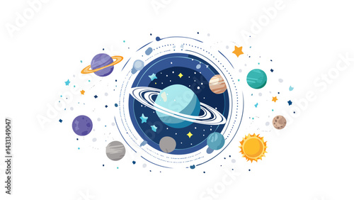 Space and sci-fi vector art