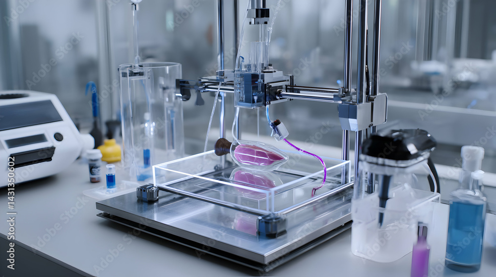 Innovative bioprinting system crafting human organs in a high technology medical laboratory environment Innovative bioprinting system crafting human organs in a high technology medical laboratory environment