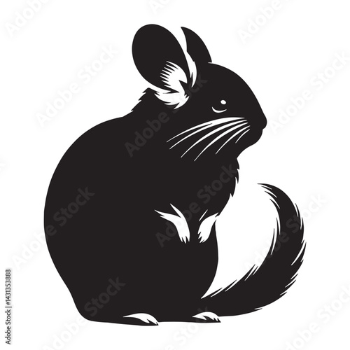 Sleek and elegant chinchilla silhouette vector illustration for professional use – chinchilla silhouette – chinchilla vector – chinchilla illustration – silhouette of chinchilla – chinchilla icon

