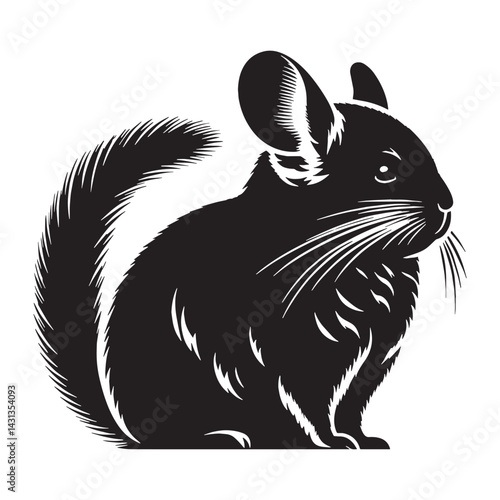 Clear, high-contrast chinchilla silhouette vector illustration built for stock visuals – chinchilla silhouette – chinchilla vector – chinchilla illustration – silhouette of chinchilla – chinchilla ico