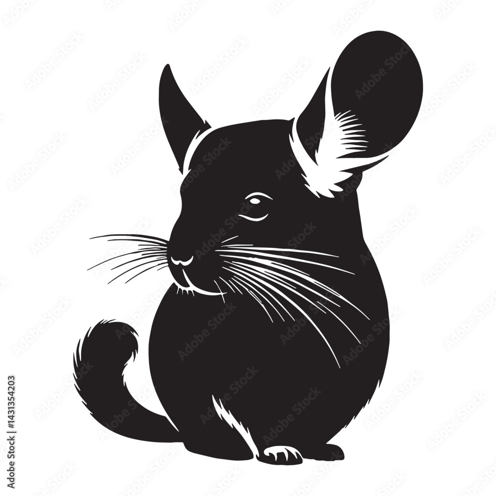 Obraz premium Minimalist chinchilla vector silhouette icon designed for modern web assets – chinchilla silhouette – chinchilla vector – chinchilla illustration – silhouette of chinchilla – chinchilla icon