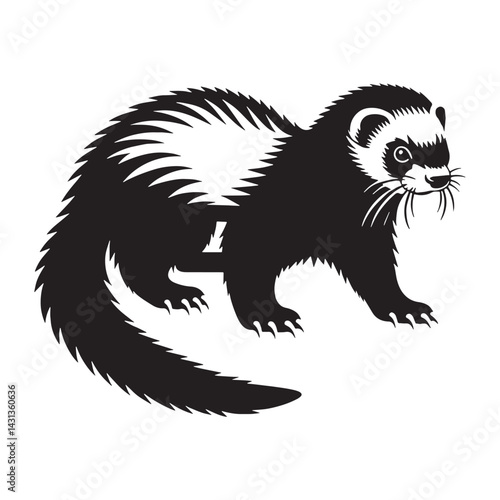 Clean ferret vector asset ideal for icon packs and logo systems – ferret silhouette – ferret vector – ferret illustration – silhouette of ferret – ferret icon

