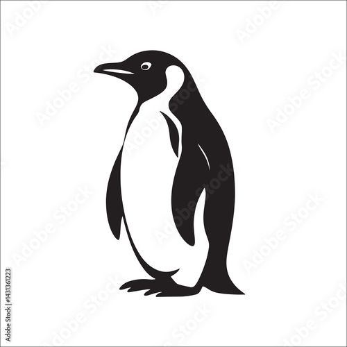  penguin illustration, animal silhouette, black and white animal, penguin logo, minimalist penguin, bird vector, wildlife icon, antarctic animal, emperor penguin, arctic bird, cute a