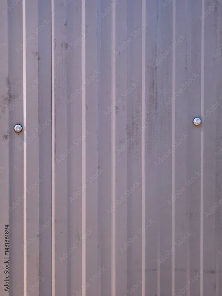 Fototapeta premium Corrugated Metal Wall with Bolts Close-Up