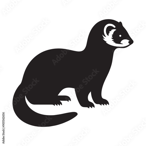 Precision-made ferret silhouette created for digital and printed use – ferret silhouette – ferret vector – ferret illustration – silhouette of ferret – ferret icon

