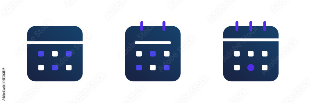 Calendar set icon. Simple solid style. Date, planner, pictogram, day, month, schedule, time event organizer symbol concept. Calendar set icon. Simple solid style. Date, planner, pictogram, day, month, schedule, time event organizer symbol concept.