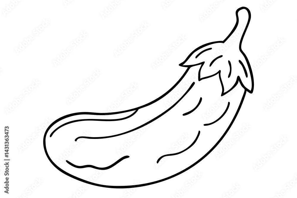 Eggplant Illustration for Healthy Vegetable Art, Garden Produce Sketch, Organic Food Drawing Eggplant Illustration for Healthy Vegetable Art, Garden Produce Sketch, Organic Food Drawing
