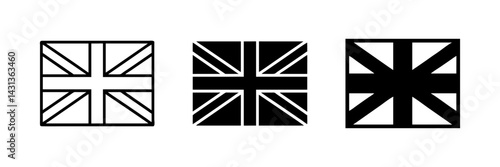 United Kingdom Flag Vector Icon set
