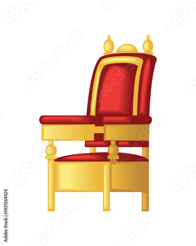 Papal Throne Red Cushion Formal Ecclesiastical Seat Religious Chair