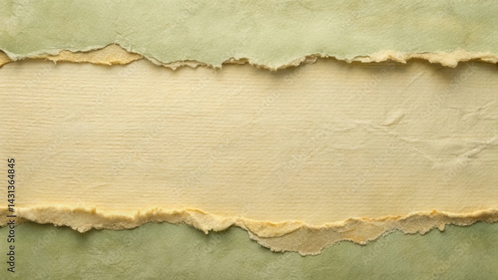 Fototapeta premium Textured Paper Background with Irregular Torn Edges and Central Space for Text or Design
