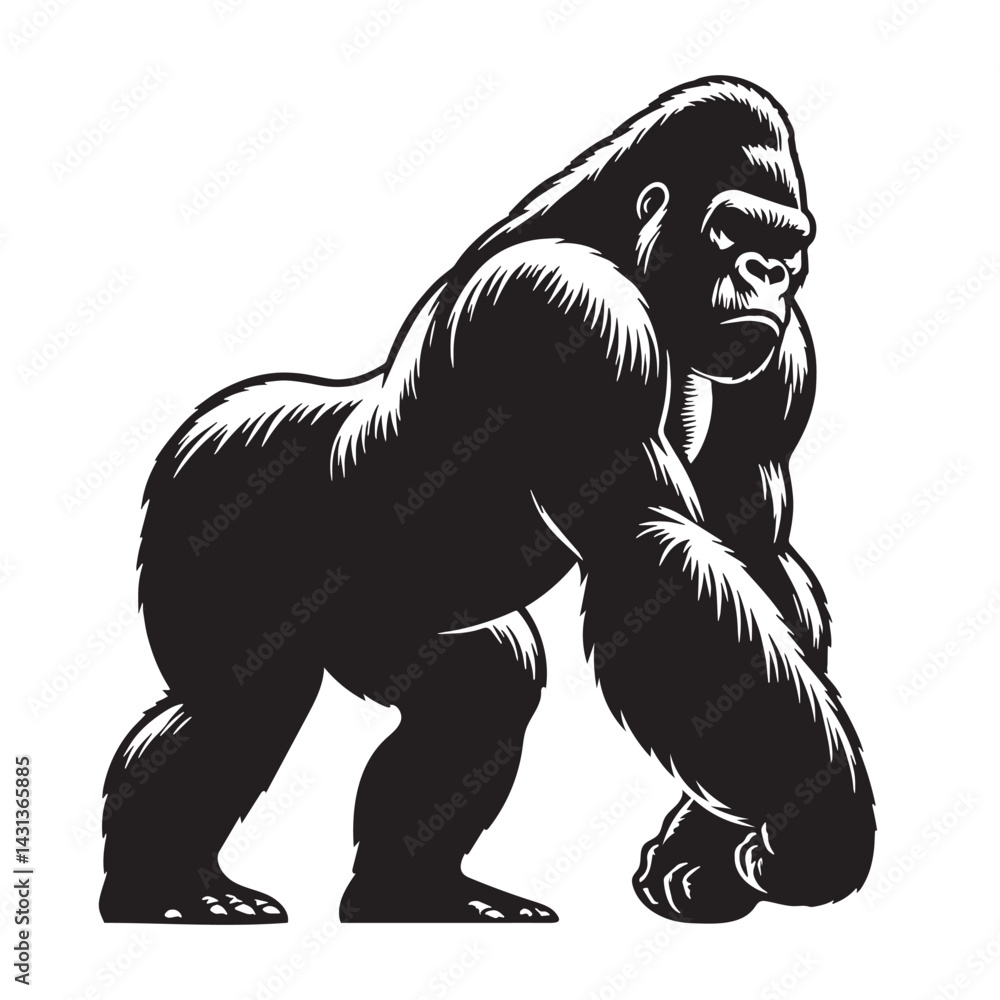 Thick-lined gorilla vector silhouette built for graphic strength – gorilla silhouette – gorilla vector – gorilla illustration – silhouette of gorilla – gorilla icon
Thick-lined gorilla vector silhouette built for graphic strength – gorilla silhouette – gorilla vector – gorilla illustration – silhouette of gorilla – gorilla icon