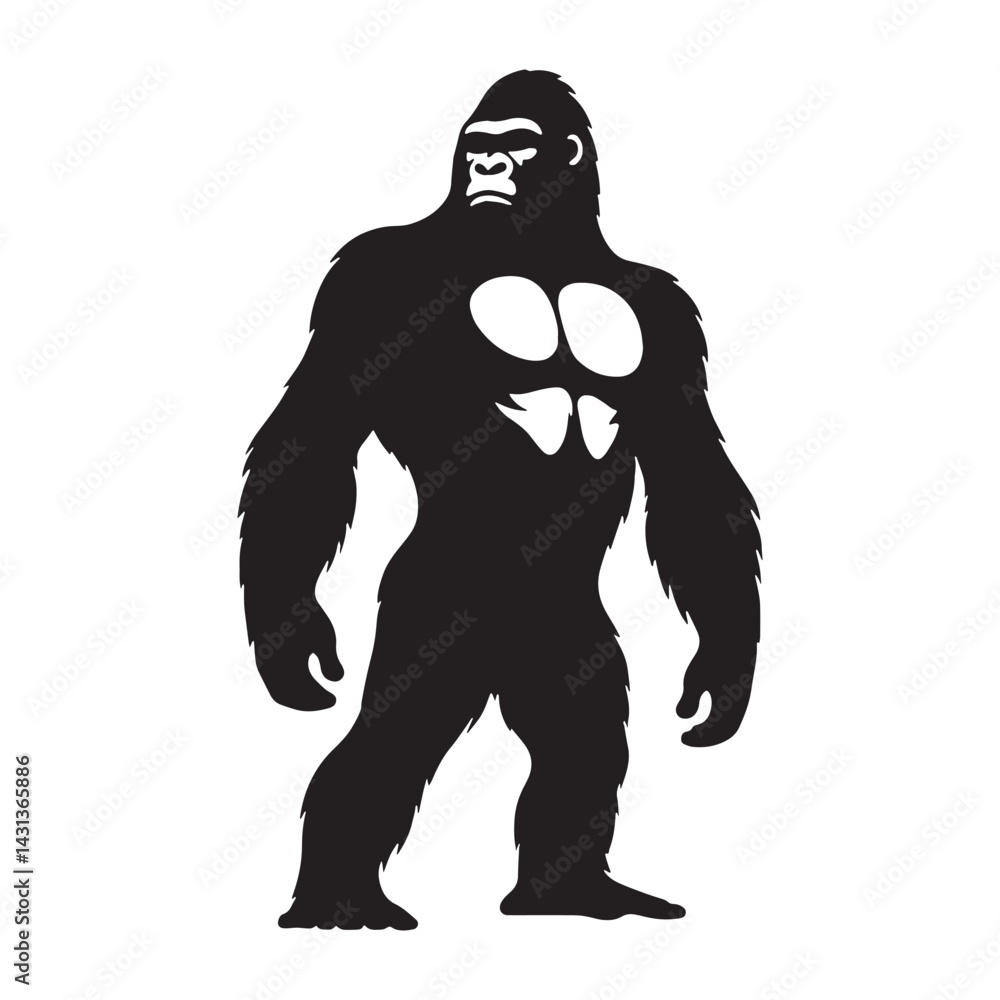 Obraz premium Standalone gorilla silhouette vector design for visual hierarchy – gorilla silhouette – gorilla vector – gorilla illustration – silhouette of gorilla – gorilla icon