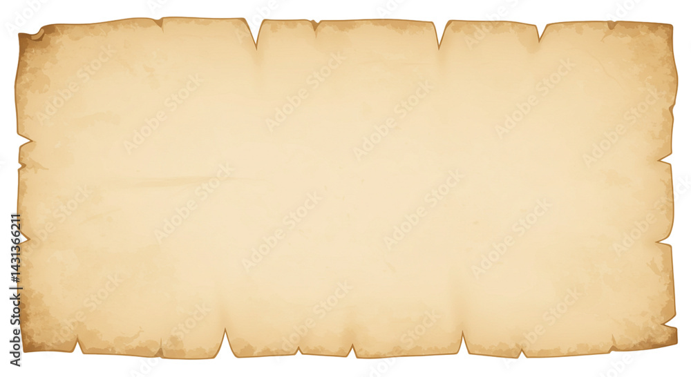Fototapeta premium open parchment scroll on white background 